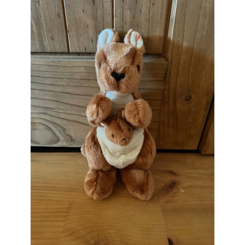 2000 TY Beanie Buddys Pouch The Kangaroo Plush 14" With Baby, Missing Ear Tag